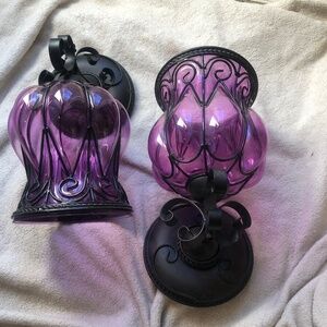 Venetian hand-blown wall mounted purple sconces
